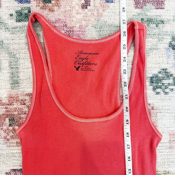Vintage American Eagle Womens Ribbed Knit Tank Size S Pink Elaina Gilbert Preppy - Picture 7 of 9